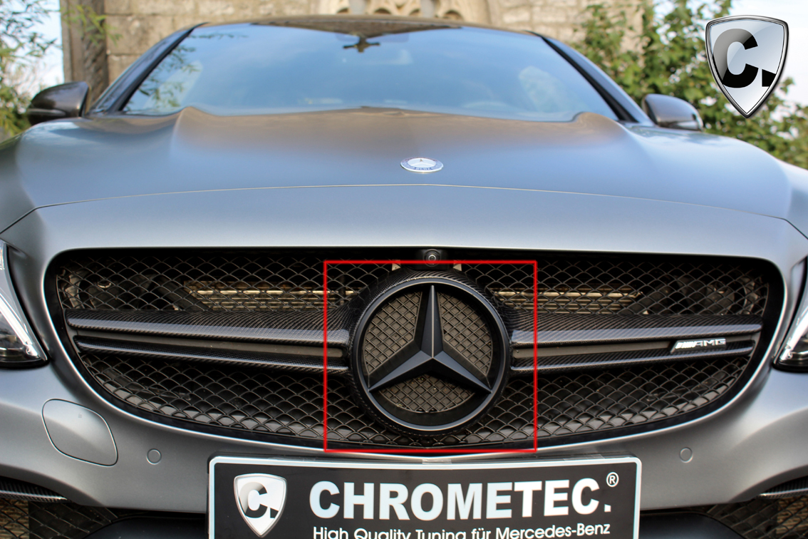 Mercedes C-Klasse W205 Tuning mit schwarzen Mercedessternen von CHROMETEC