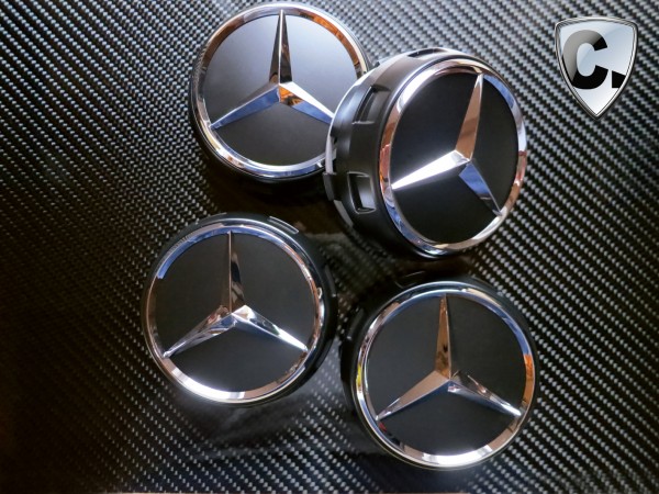 AMG Nabendeckel Zentralverschlussdesign Mattschwarz - Mercedes C-Klasse W204