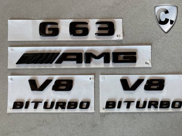 G63 AMG Schriftzüge schwarz für die neue Mercedes G-Klasse W463 ab 2018